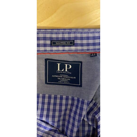 Louis‎ Philippe Shirt Men’s Button Down Tailored Fit Blue - Picture 2 of 4